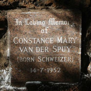 SPUY Constance Mary, van der nee SCHWEIZER -1952