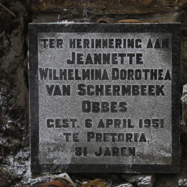 OBBES Jeannette Wilhelmina Dorothea van Schermbeek -1951