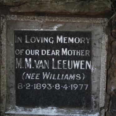 LEEUWEN M.M., van nee WILLIAMS 1893-1977