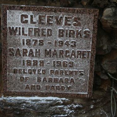 CLEEVES Wilfred Birks 1878-1943 & Sarah Margaret 1888-1969