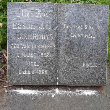 AKKERHUYS Willem 1883-1959 &amp; Elsje J.F. nee VAN DER MERWE 1892-1968 _2