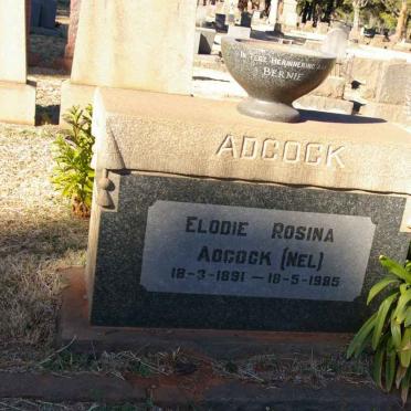 ADCOCK Elodie Rosina nee NEL 1891-1985