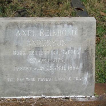 ANDERSON Axel Reinhold 1875-1954