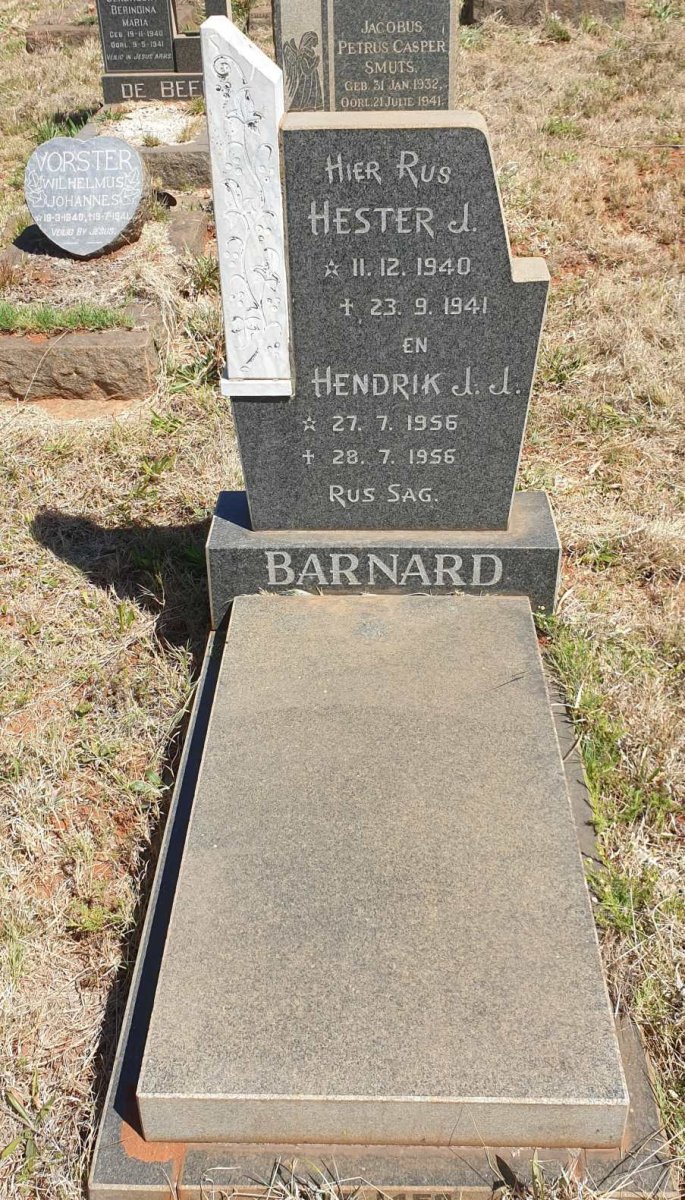 BARNARD Hester J. 1940-1941 :: BARNARD Hendrik J.J. 1956-1956