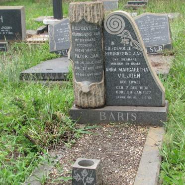 BARIS Pieter Jan 1903-1958 &amp; Anna Margaretha VILJOEN formerly BARIS nee ERWEE 1903-1977