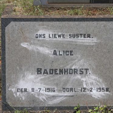 BADENHORST Alice 1916-1958