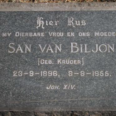 BILJON San, van nee KRUGER 1896-1955