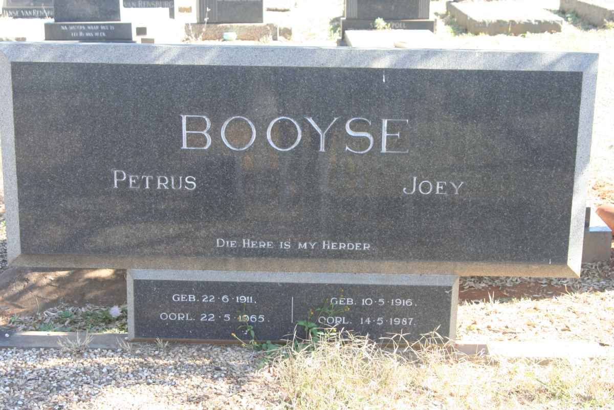 BOOYSE Petrus 1911-1965 &amp; Joey 1916-1987