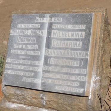 BORNMAN Johannes Jurgens 1860-1941 &amp; Wilhelmina Catharina Fransina VENTER 1876-1946
