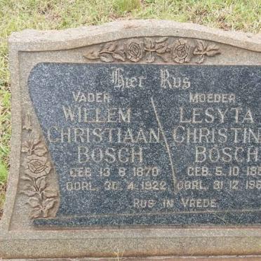 BOSCH Willem Christiaan 1870-1922 &amp; Lesyta Christina 1887-1966