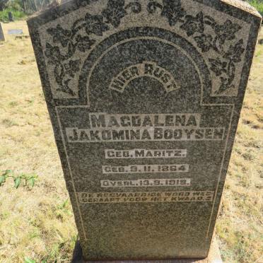 BOOYSEN Magdalena Jakomina nee MARITZ 1864-1918
