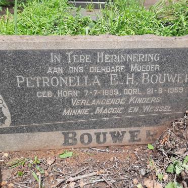 BOUWER Petronella E.H. nee HORN 1889-1959