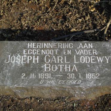 BOTHA Joseph Carl Lodewyk 1891-1952