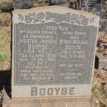 BOOYSE Petrus Nicolaas 1889-1956 & Hester Jacoba YZEL 1892-1946