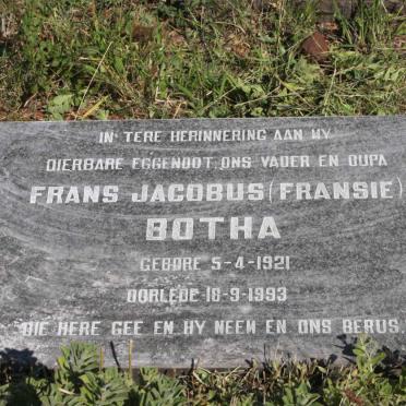 BOTHA Frans Jacobus 1921-1993