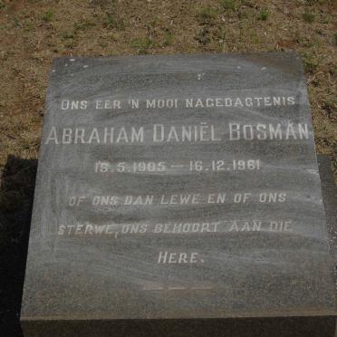 BOSMAN Abraham Daniel 1905-1961