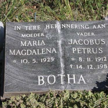 BOTHA Jacobus Petrus 1912-1981 &amp; Maria Magdalena 1925-