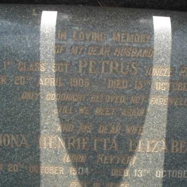 BOTHA Petrus 1905-1953 &amp; Mona Henrietta Elizabeth KEYTER 1904-1979