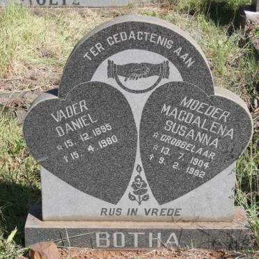 BOTHA Daniel 1895-1980 &amp; Magdalena Susanna GROBBELAAR 1904-1982