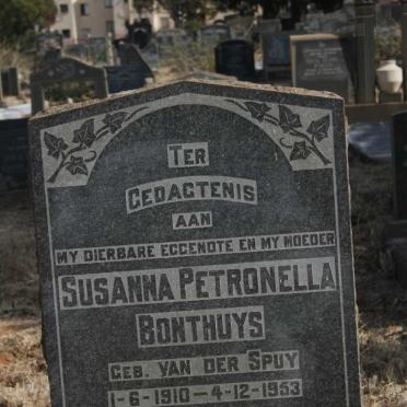 BONTHUYS Susanna Petronella nee VAN DER SPUY 1910-1953