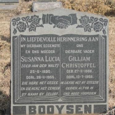 BOOYSEN Gilliam Christoffel 1886-1958 & Susanna Lucia VAN DER WALT 1890-1955