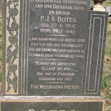 BOTES P.J.S. 1902-1942