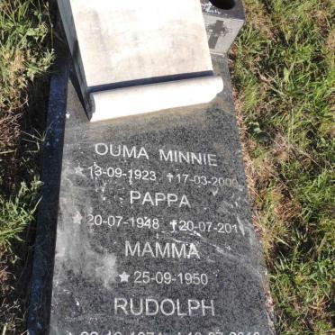 BOTHA Winnie 1923-2000 :: BOTHA Pappa 1948-201? & Mamma 1950- :: BOTHA Retha-Marie -1971 :: BOTHA Rudolph 1974-2016