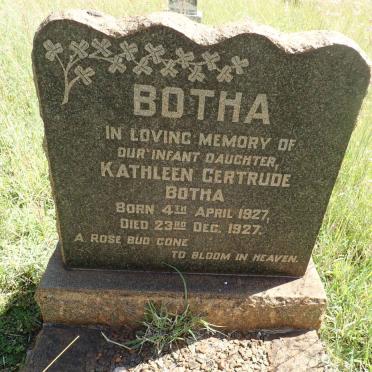 BOTHA Kathleen Gertrude 1927-1927