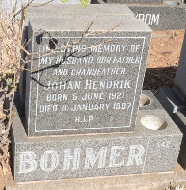BOHMER Johan Hendrik 1921-1997