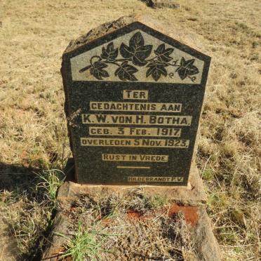 BOTHA K.W. von H. 1917-1923