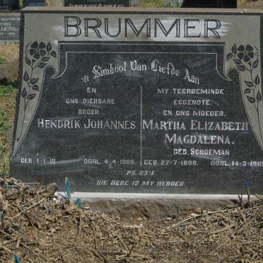 BRUMMER Martha Elizabeth Magdalena nee SCHOEMAN 1898-1965