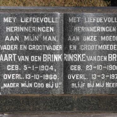 BRINK Aart, van den 1904-1960 &amp; Rinske 1906-1979