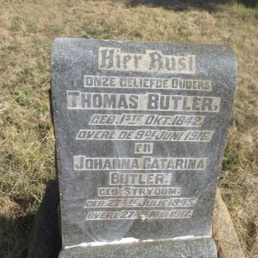 BUTLER Thomas 1842-1916 & Johanna Catarina STRYDOM 1845-1917
