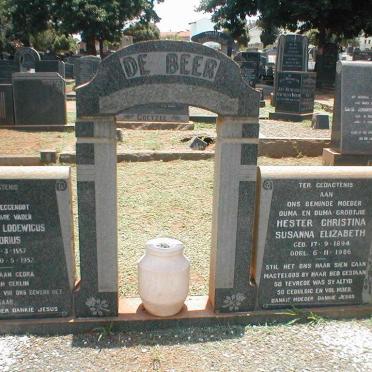 BEER Hester Christina Susanna Elizabeth, de 1894-1986