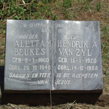 BEUKES Aletta M. 1860-1940 :: VAN ZYL Hendrik A. 1920-1965