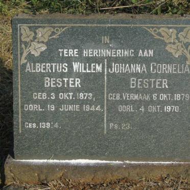 BESTER Albertus Willem 1873-1944 & Johanna Cornelia VERMAAK 1879-1970