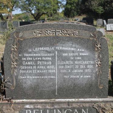 BELLINGAN Daniel Petrus 1892-1946 & Elizabeth Margarietha SMIDT 1896-1970