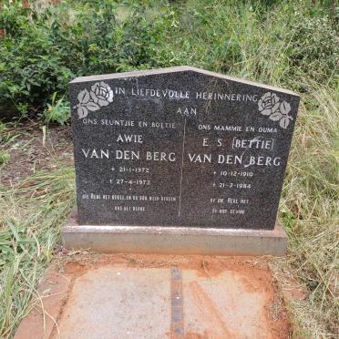 BERG E.S., van den 1910-1984 :: BERG Awie, van den 1972-1972