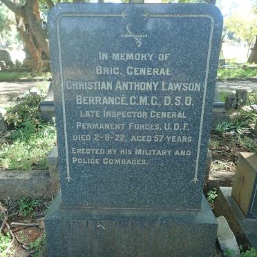 BERRANGE Christian Anthony Lawson -1922