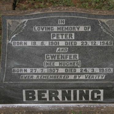 BERNING Peter 1901-1949 & Gwenfer HUGHES 1907-1950