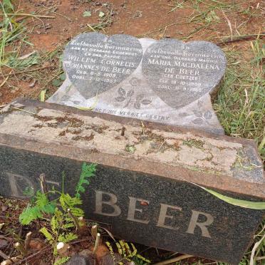 BEER Willem Cornelis Johannes, de 1909-1957 & Maria Magdalena COETZEE 1909-1965