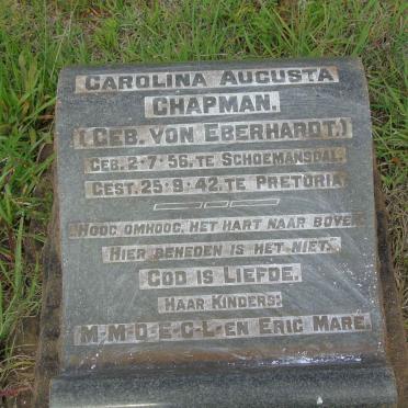 CHAPMAN Carolina Augusta nee VON EBERHARDT 1856-1942