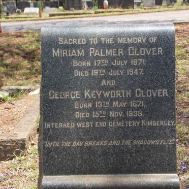 CLOVER George Keyworth 1871-1938 &amp; Miriam Palmer 1871-1947