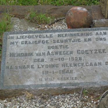 COETZEE Hendrik Van Aswegen 1928-1946