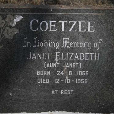 COETZEE Janet Elizabeth 1866-1956