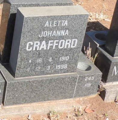 CRAFFORD Aletta Johanna 1910-1998