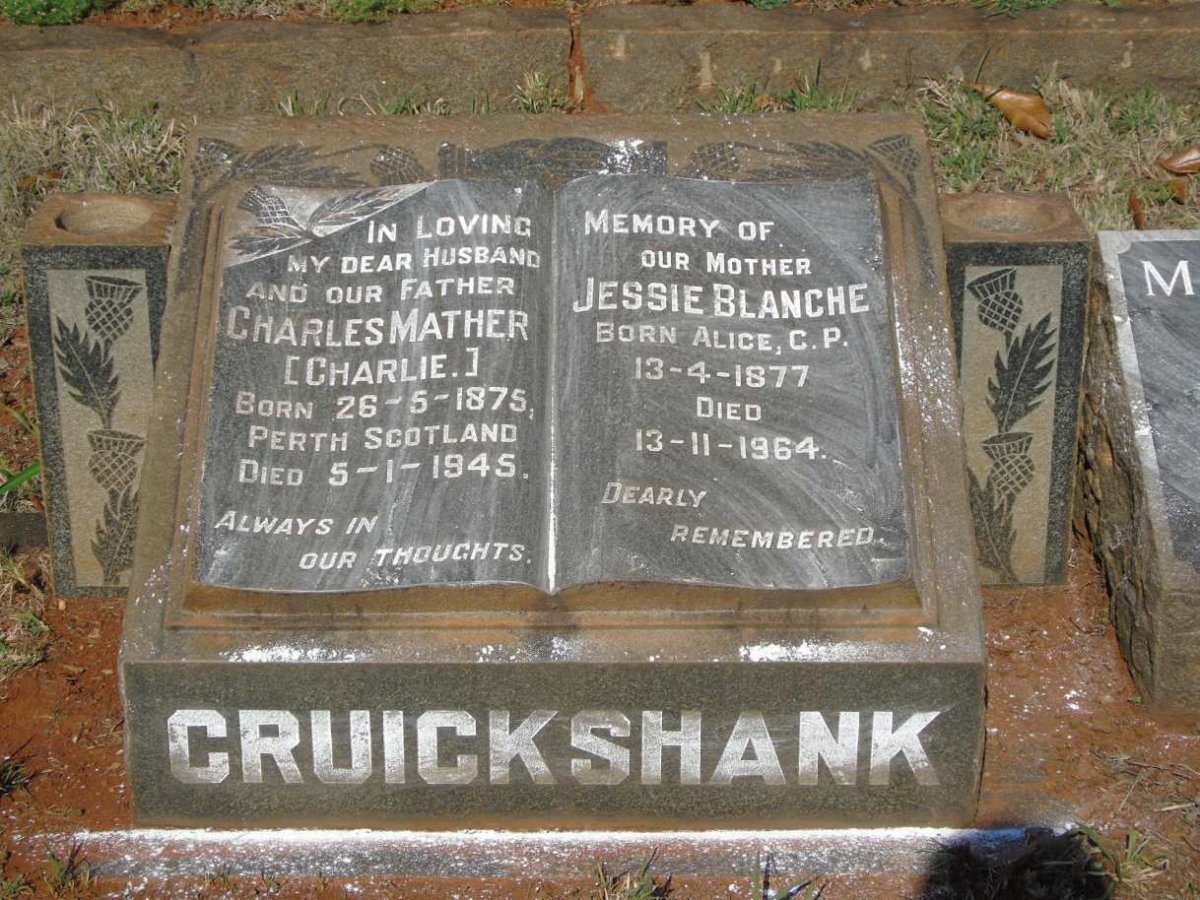 CRUICKSHANK Charles Mather 1875-1945 & Jessie Blanche 1877-1964 :: CRUICKSHANK Charles 1907-1967 :: MURRAY John, MAXWELL 1911-1954_2