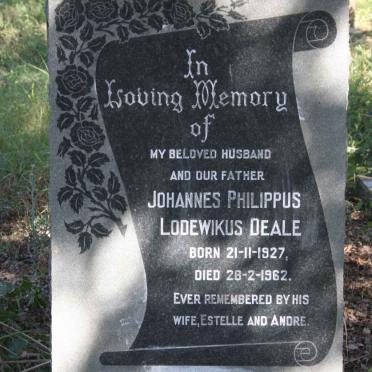 DEALE Johannes Philippus Lodewikus 1927-1962