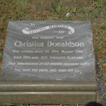 DONALDSON Christina 1879-1949
