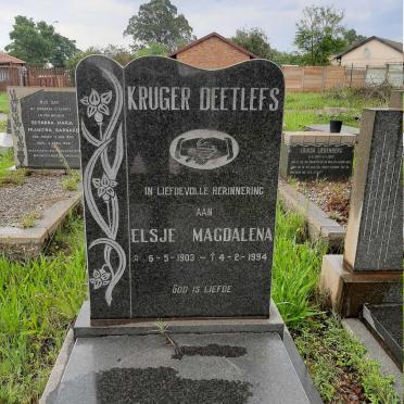 DEETLEFS Elsje Magdalena, KRUGER 1903-1994